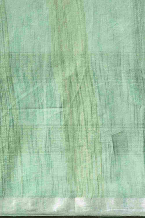 Green Cotton Floral Saree