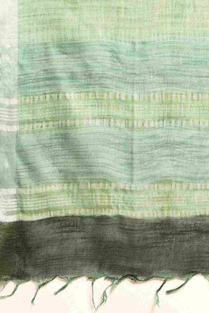 Green Cotton Floral Saree