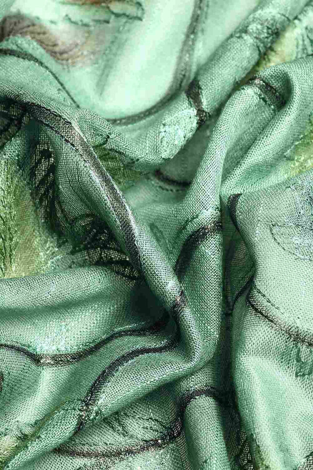 Green Cotton Floral Saree