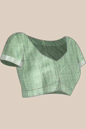 Green Cotton Floral Saree