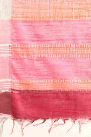 Pink Cotton Floral Saree