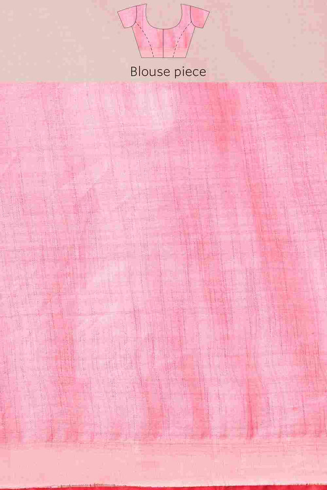 Pink Cotton Floral Saree