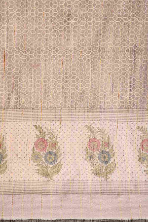 Grey Art Silk Embellished Saree