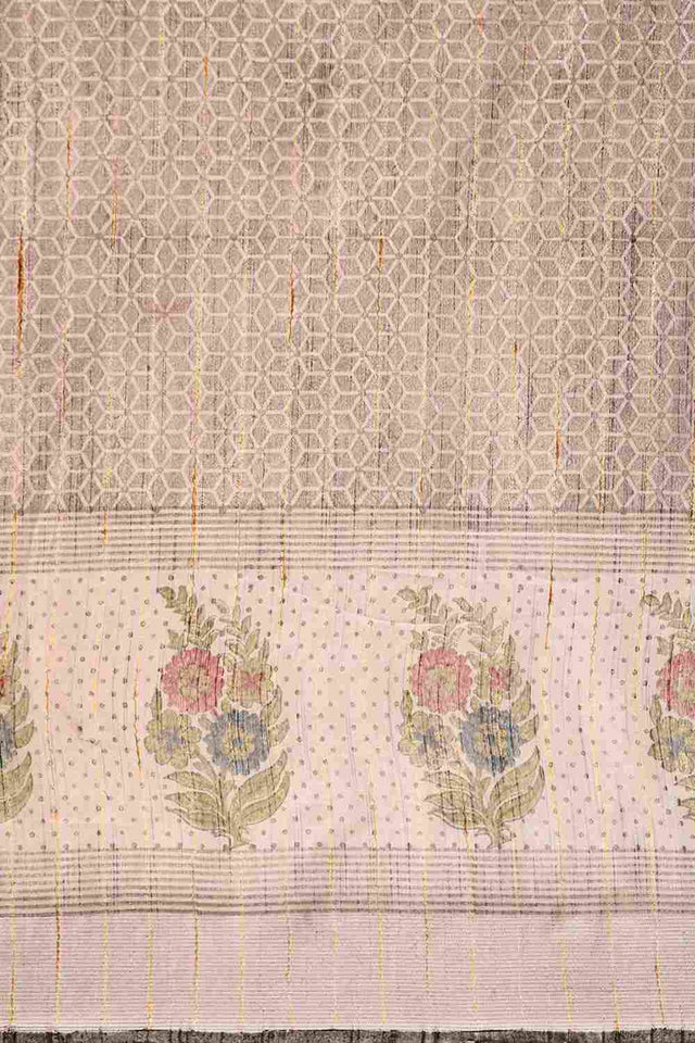 Grey Art Silk Embellished Saree