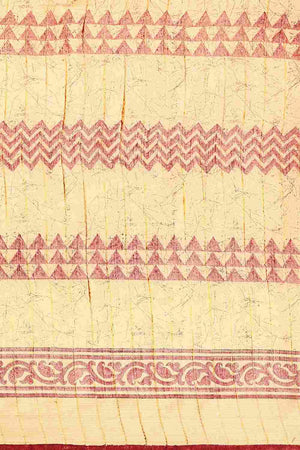 Brown Art Silk Geometric Saree