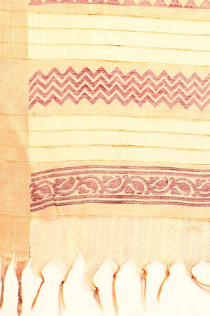 Brown Art Silk Geometric Saree