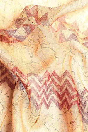 Brown Art Silk Geometric Saree