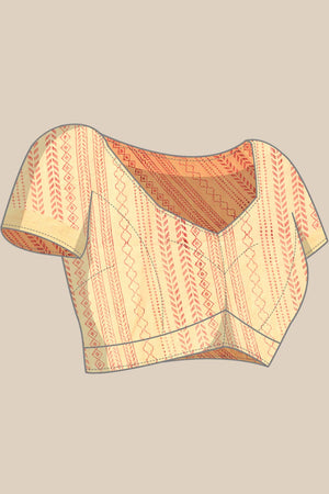 Brown Art Silk Geometric Saree