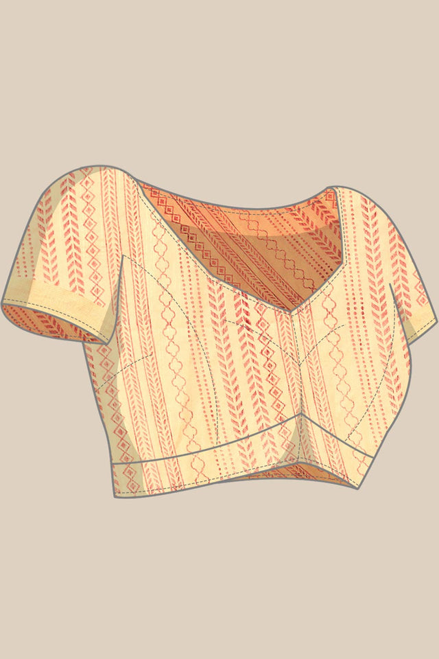 Brown Art Silk Geometric Saree