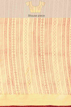 Brown Art Silk Geometric Saree