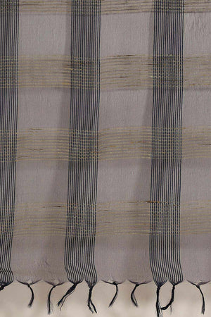 Buy Art Silk Woven Saree in Navy Blue Online - Side