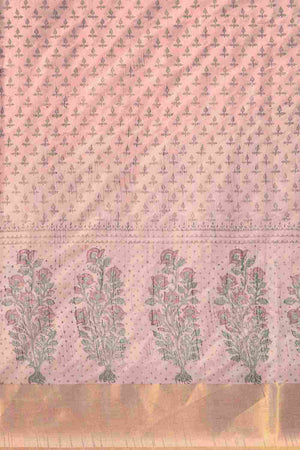 Grey Art Silk Block Saree