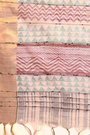 Grey Art Silk Block Saree