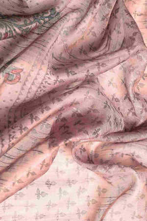 Grey Art Silk Block Saree