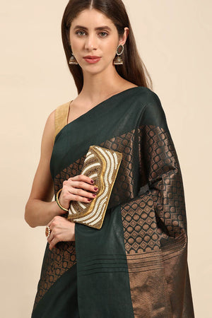 Green Art Silk Block Saree