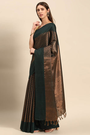 Green Art Silk Block Saree