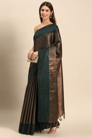 Green Art Silk Block Saree