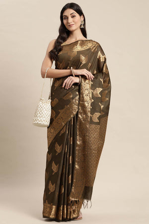 Olive Art Silk Indian Saree