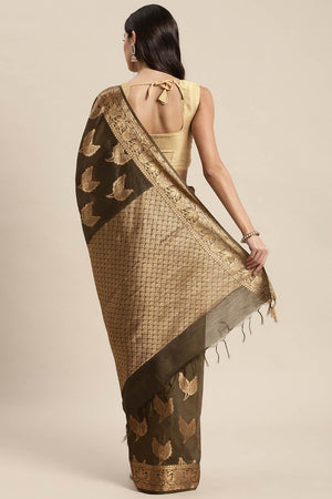 Olive Art Silk Indian Saree