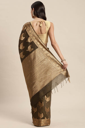 Olive Art Silk Indian Saree