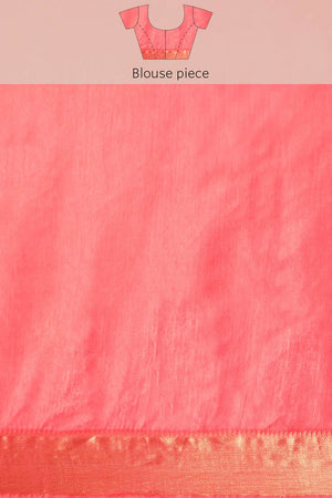 Peach Art Silk Block Saree