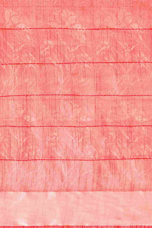 Peach Art Silk Block Saree