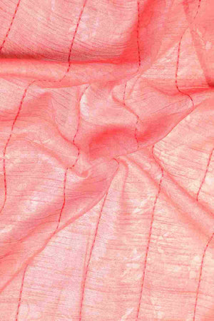 Peach Art Silk Block Saree