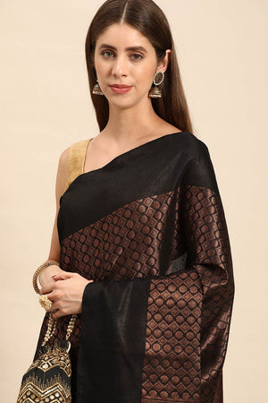 Black Art Silk Indian Saree