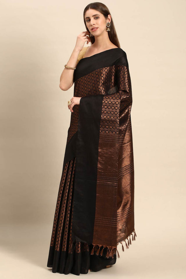Black Art Silk Indian Saree