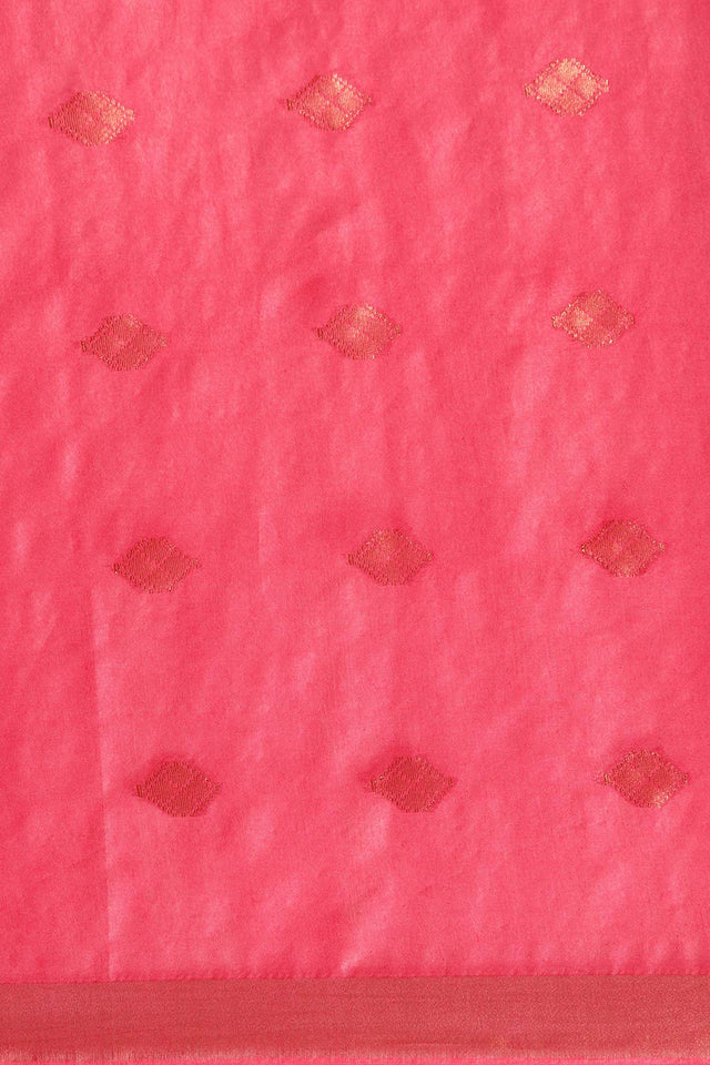 Pink Art Silk Block Saree