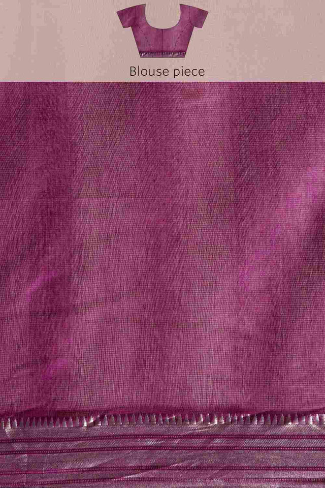 Purple Art Silk Block Saree