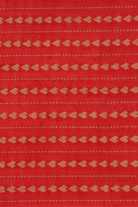 Buy Silk Blend Zari Woven Saree in Red Online - Front