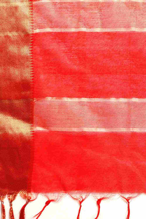 Red Art Silk Block Saree