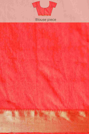 Red Art Silk Block Saree