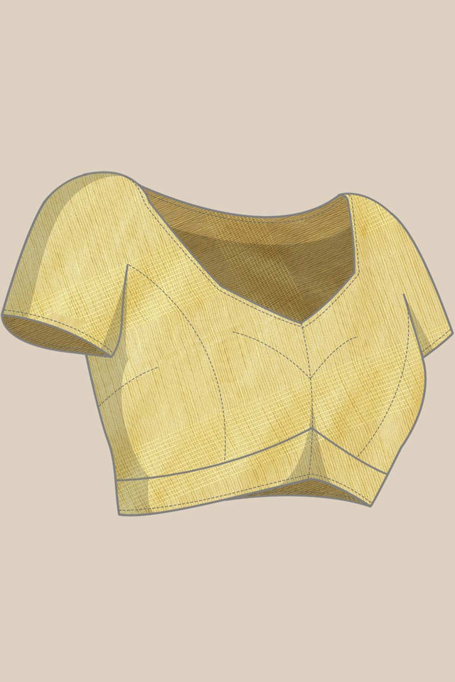 Buy Art Silk Woven Saree in Yellow Online - Zoom In