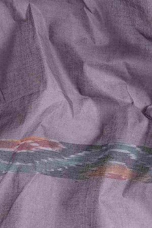 Grey Cotton Block Saree