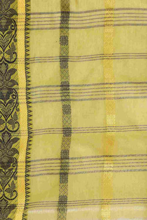 Green Cotton Block Saree