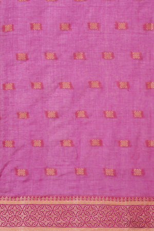 Purple Cotton Block Saree