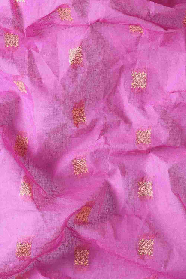 Purple Cotton Block Saree