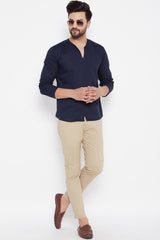 Buy Dupion Woven Kurta in Blue Online - Back