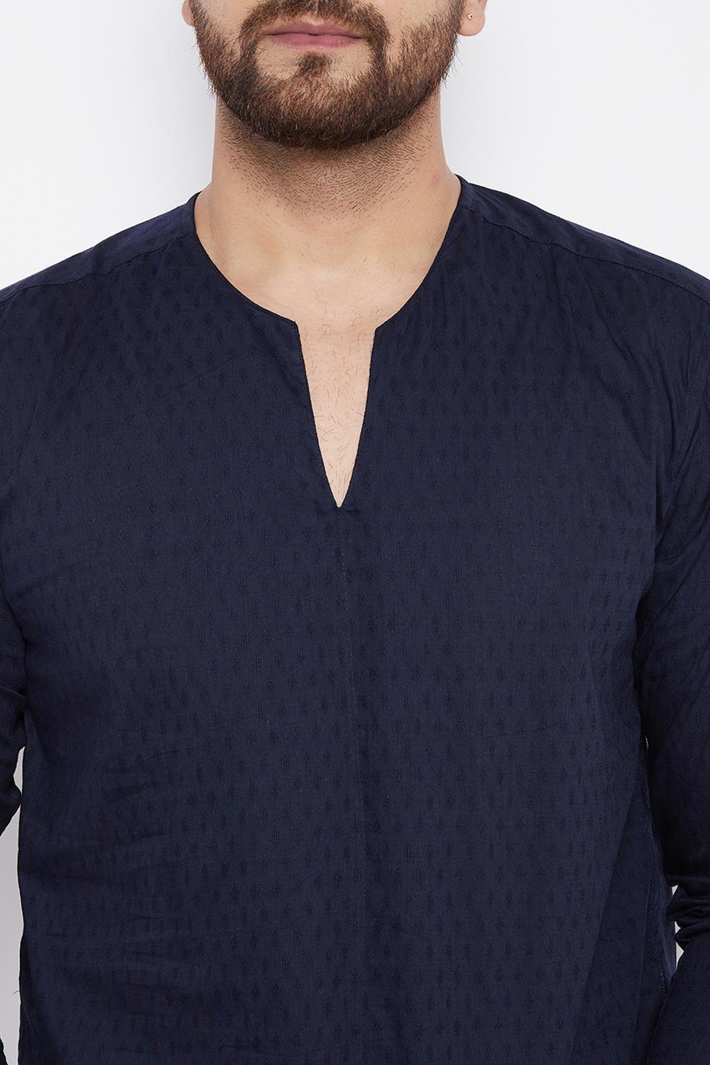 Buy Dupion Woven Kurta in Blue Online - Zoom Out
