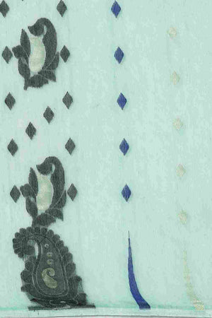 Green Jamdani Block Saree