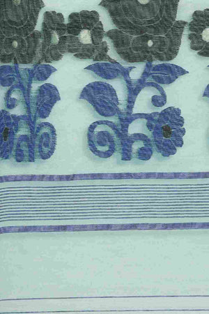 Green Jamdani Block Saree