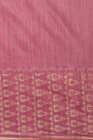 Silk Blend Stripe Saree In Pink