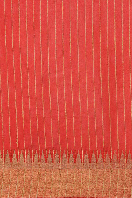 Buy Blended Silk Zari Woven Saree in Red Online - Front