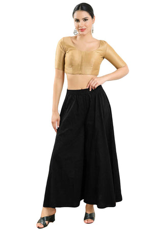 Buy Women's Gold Art Silk Readymade Saree Blouse Online - Zoom In