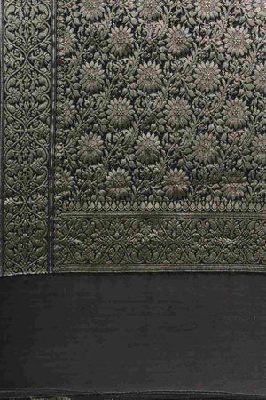 Blue Silk Blend Floral Saree