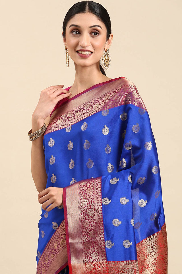 Blue Art Silk Indian Saree