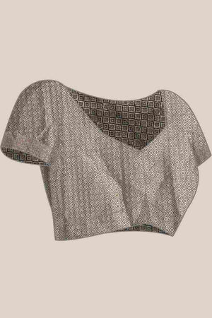 Green Silk Blend Self-Design Saree