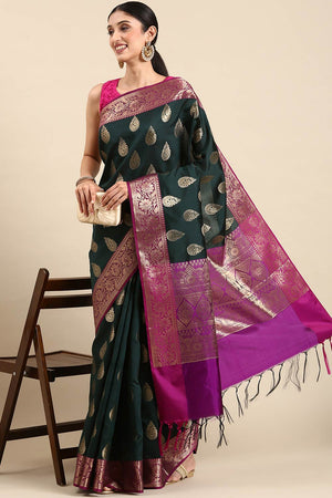 Green Art Silk Block Saree
